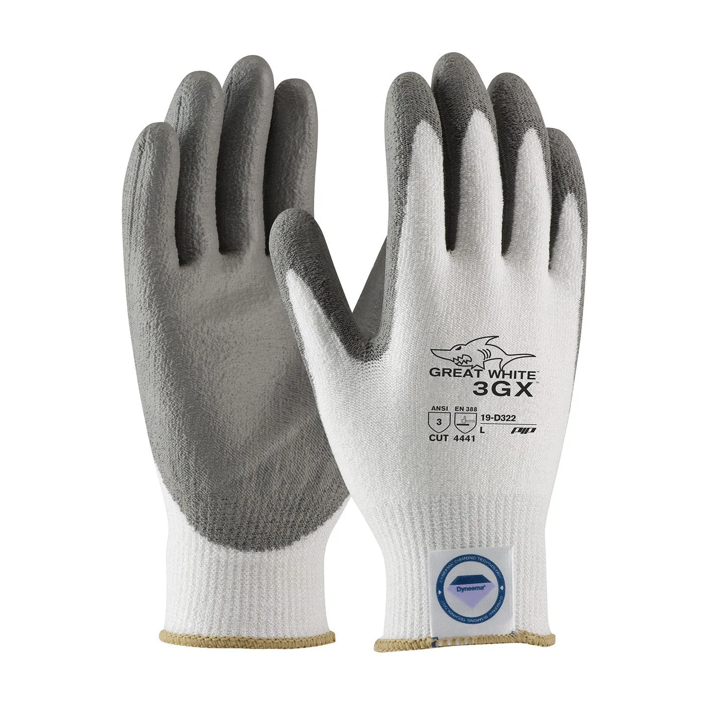 Great White 3GX 19-D322 Dyneema Cut Resistant Gloves, Cut Level A4