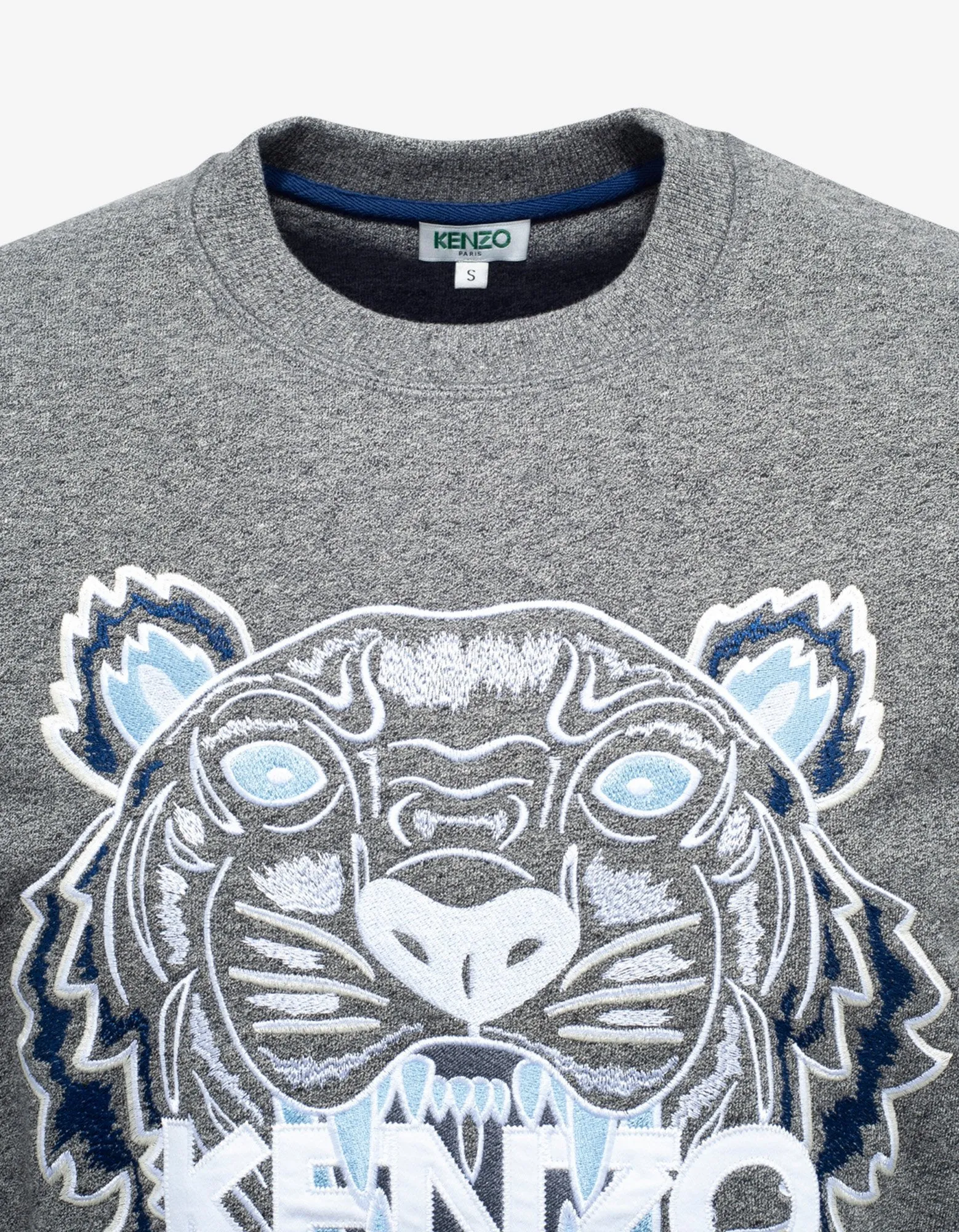 Grey Tiger Embroidery Sweatshirt