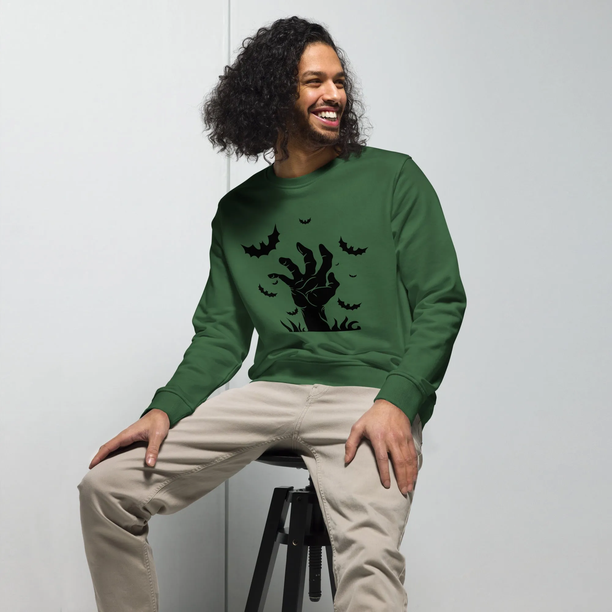 Hand Halloween Graphic Men Organic Sweatshirt