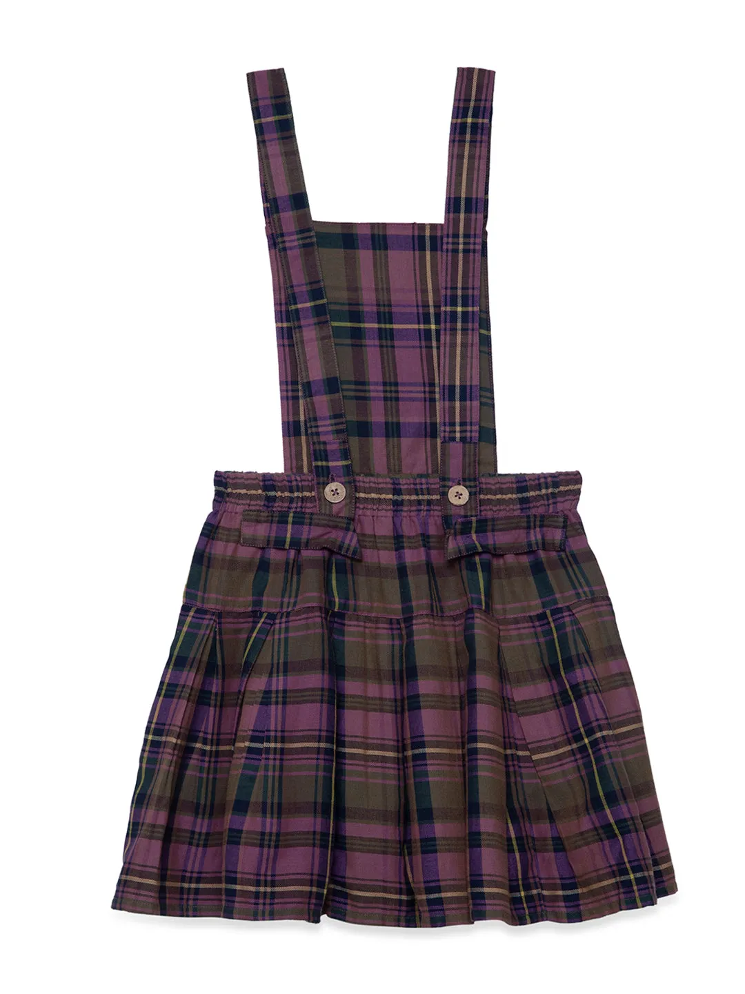 Hoop Hippo Kids Blue Checkered Front Detachable Pinafore come Skirt