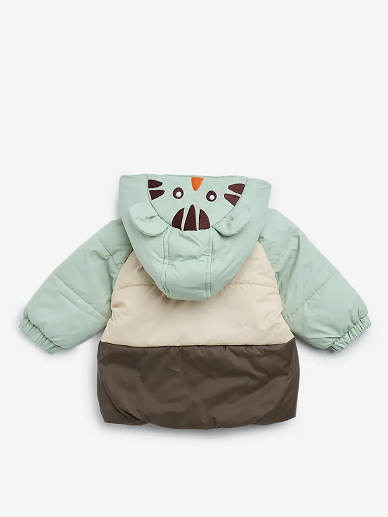 HOP Baby Sage Animal Design Hooded Puffer Jacket