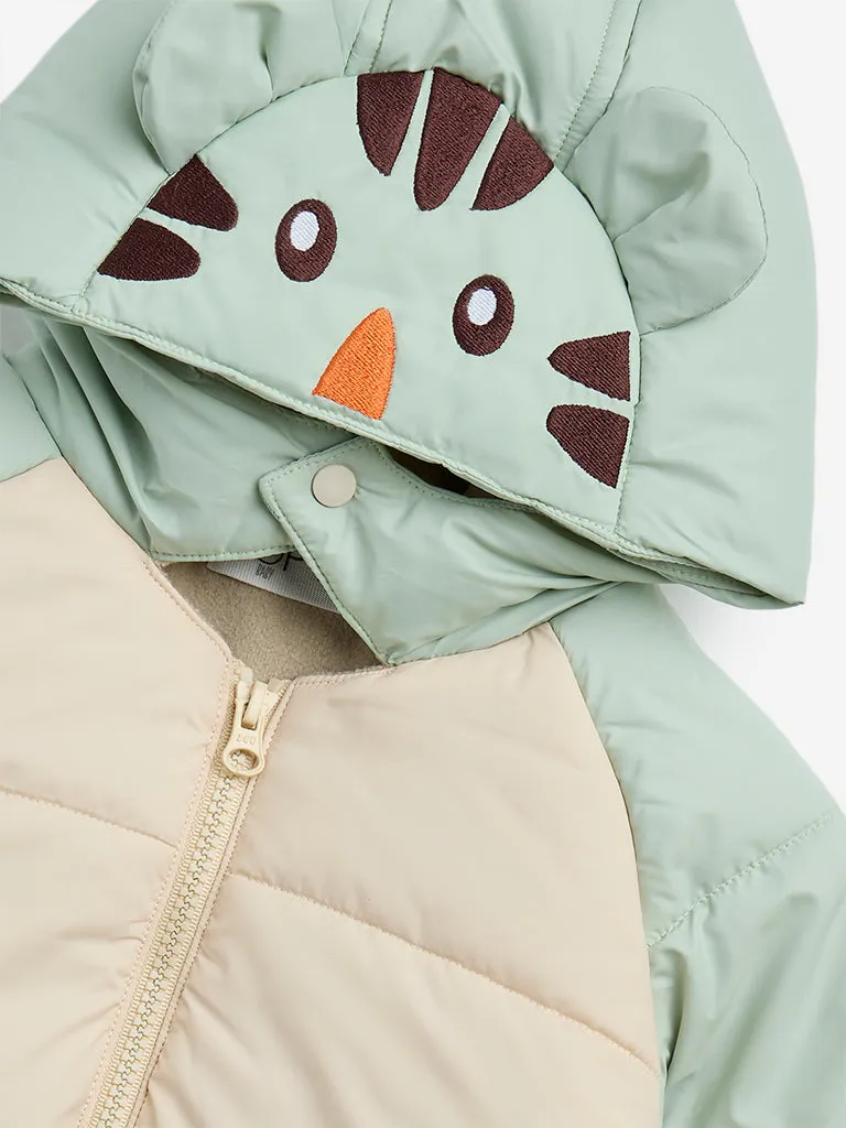 HOP Baby Sage Animal Design Hooded Puffer Jacket