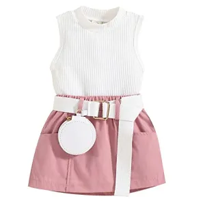 Hopscotch Girls Polyester Solid Skirt Set In White Color For Ages 2-3 Years (LJS-4105805)