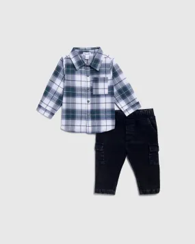 Infant Boys Cowboy Flannel Set