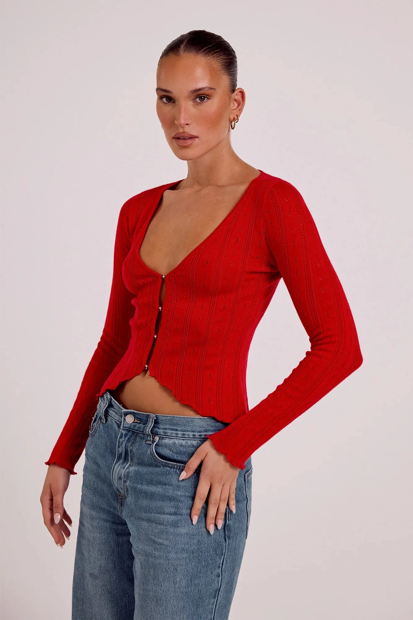 Isabelle Quinn - Aliya Knit Top - Crimson