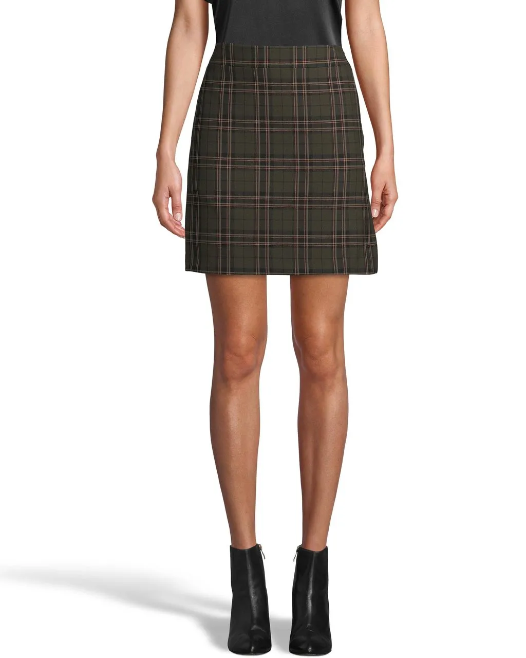 Jagger Plaid Mini Skirt In Olive