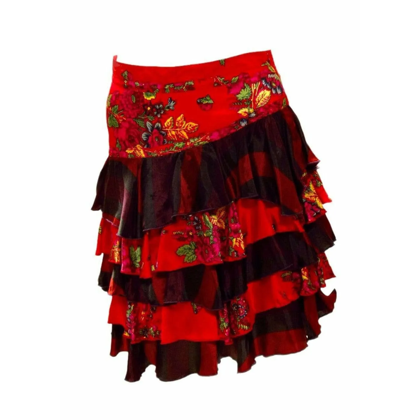 Jean Paul Gaultier Floral Tiered Skirt