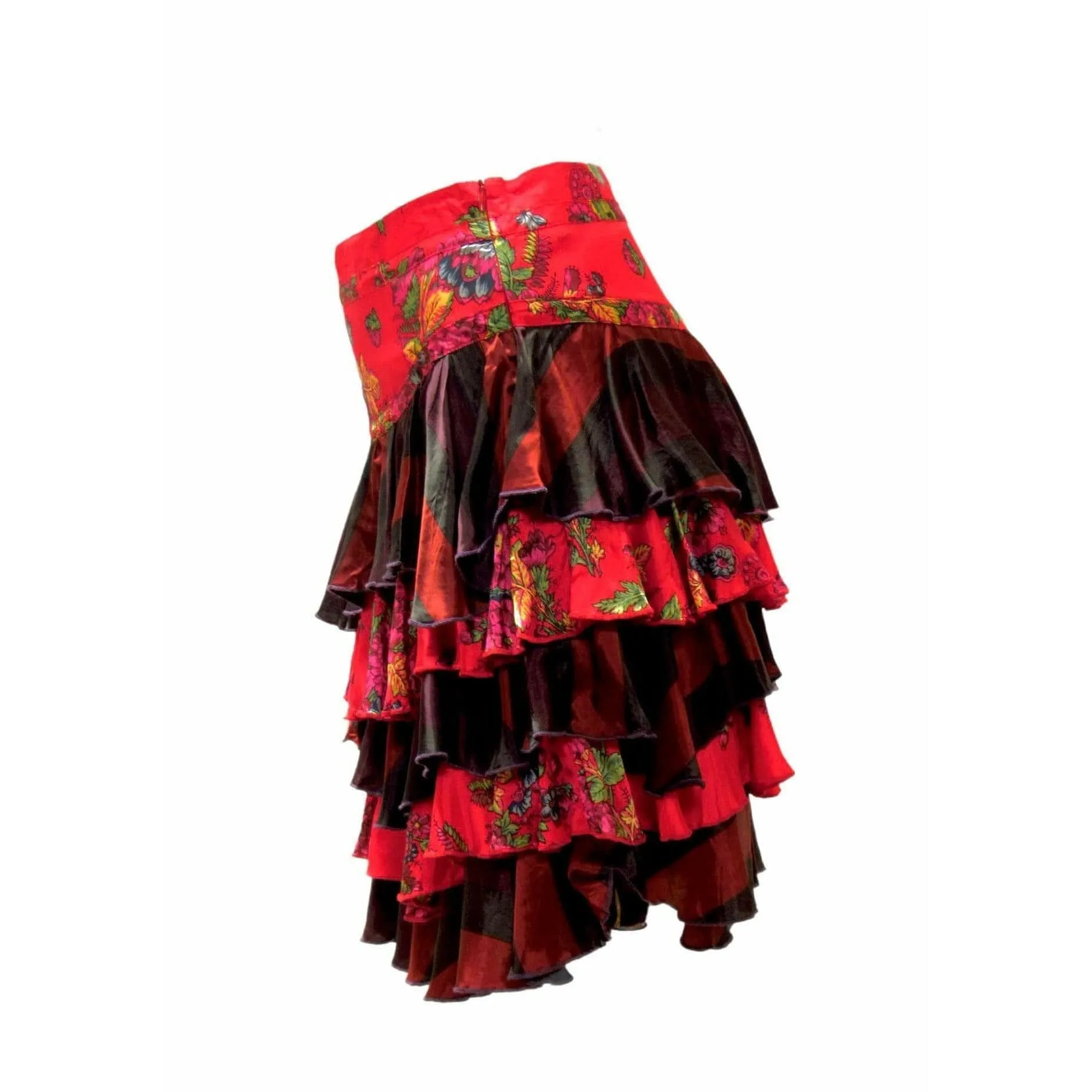 Jean Paul Gaultier Floral Tiered Skirt