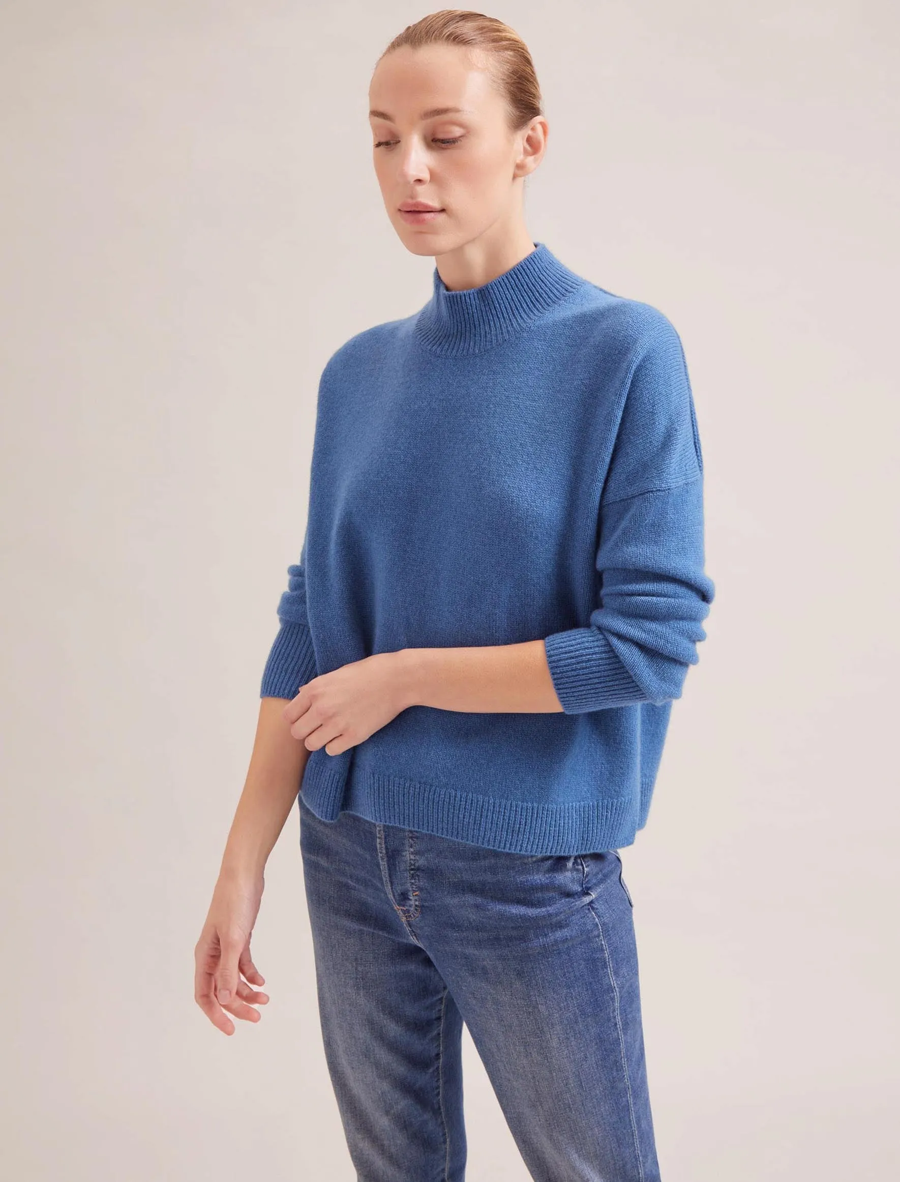 Johanna Cashmere Jumper - Mid Blue