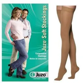 Juzo Soft Thigh-High with Silicone Border, 30-40, Full Foot, Short, Beige, Size 3