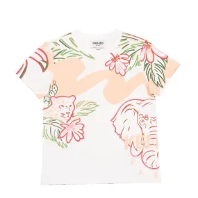 Kenzo White Multi Iconic Logo Short Sleeve T-Shirt