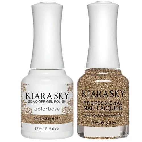 Kiara Sky All-in-One Gel   Polish Duo - 5017 Dripping Gold