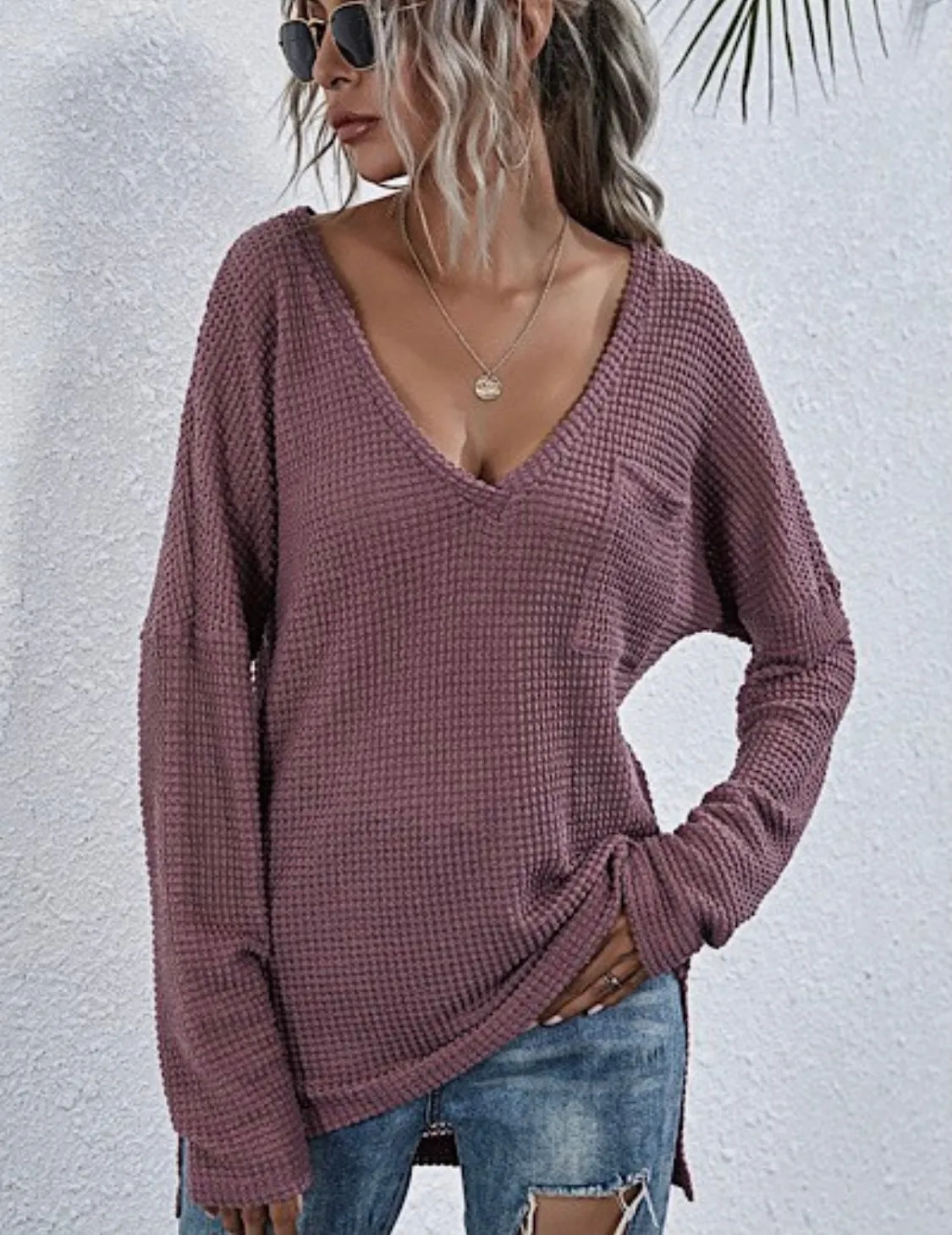 Knit pocket Top