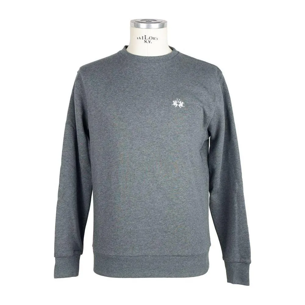 La Martina Gray Cotton Men Sweater