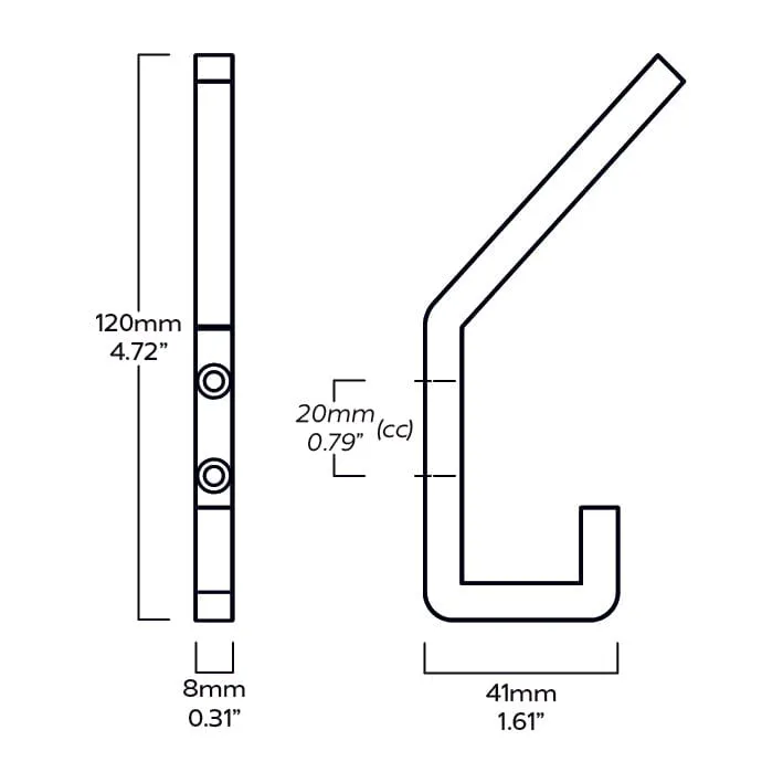 LEVI Square Hook - Brass