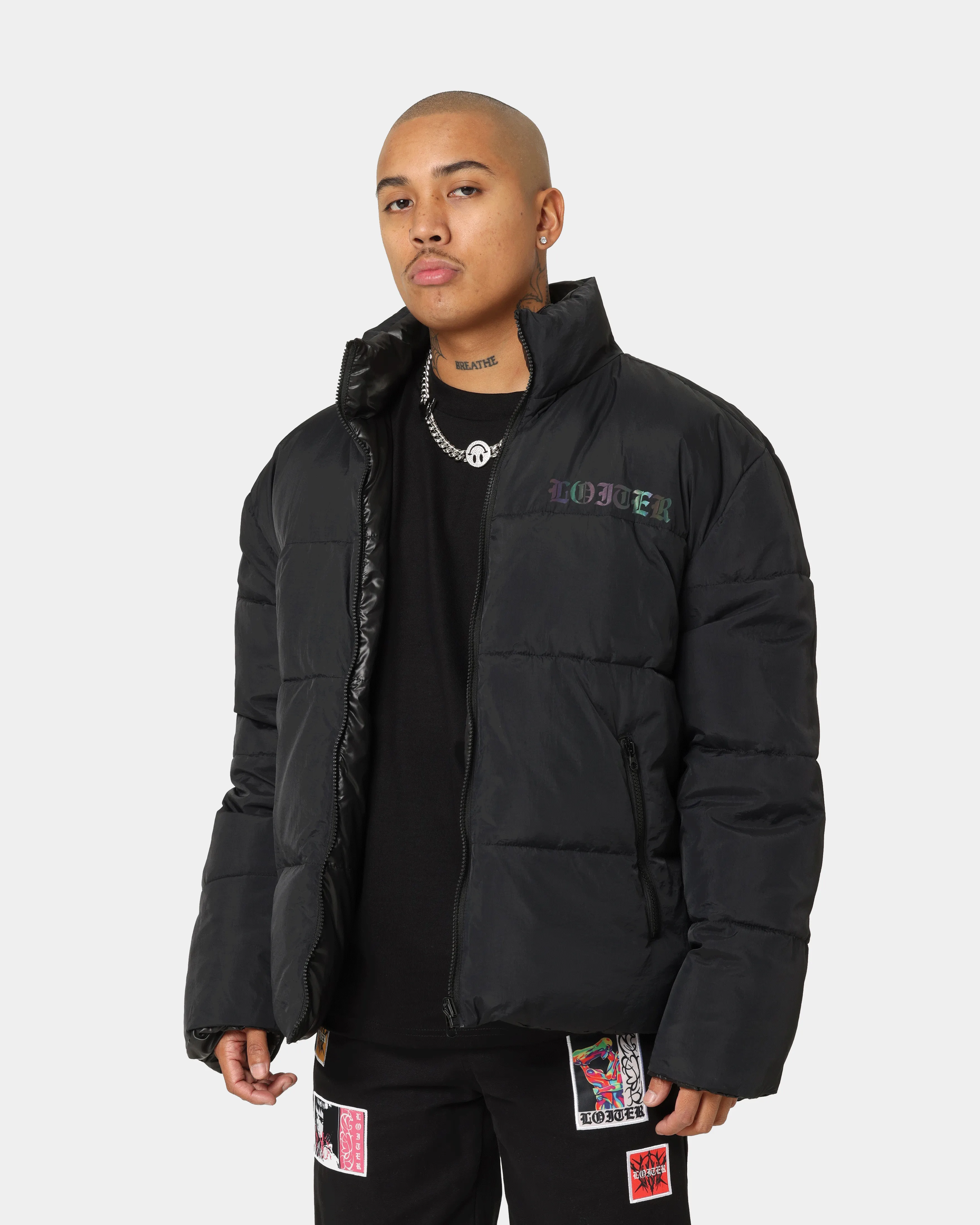 Loiter Certified Reversible Puffer Jacket Black