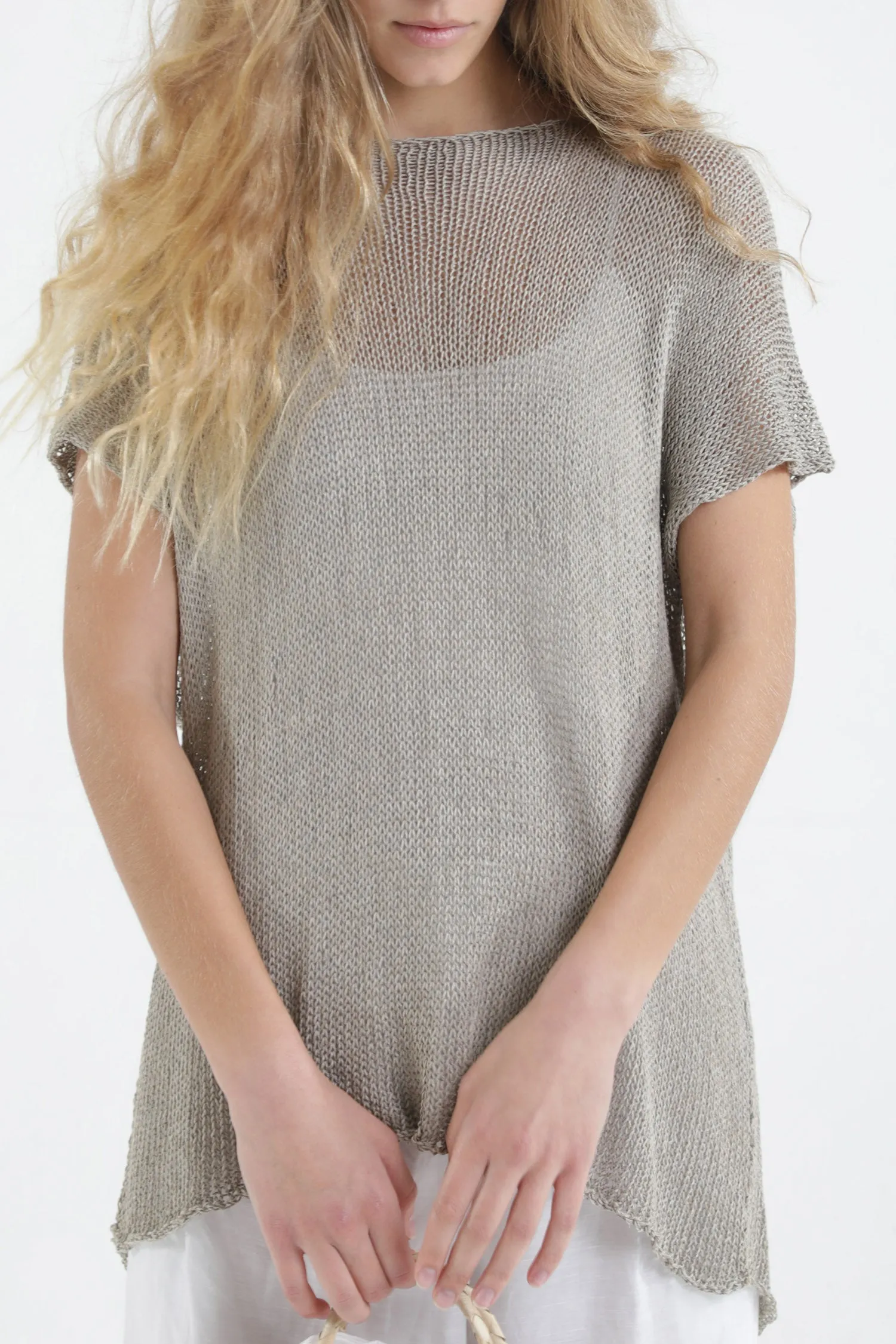 Loose Giza Bamboo & Cotton sleeveless knit top