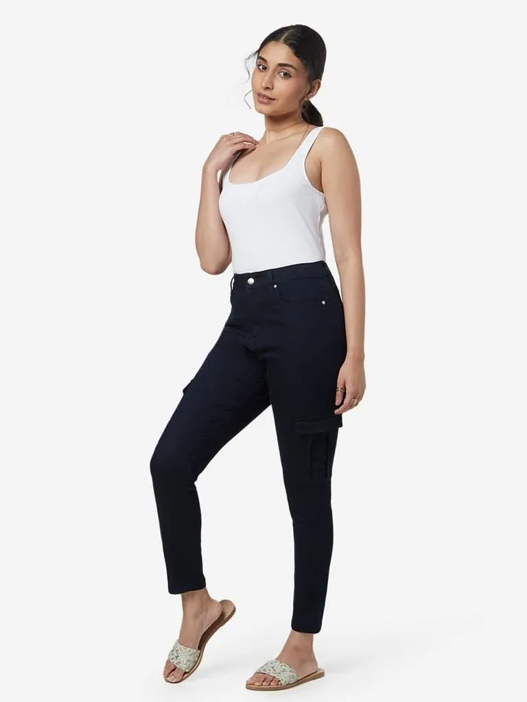 LOV Dark Blue Josie Cargo Style Jeans