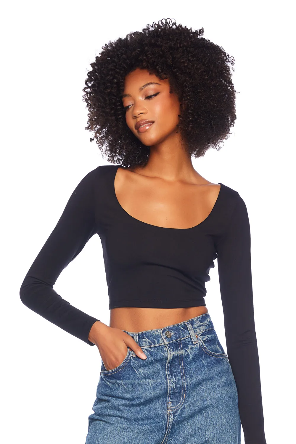 low scoop crop top