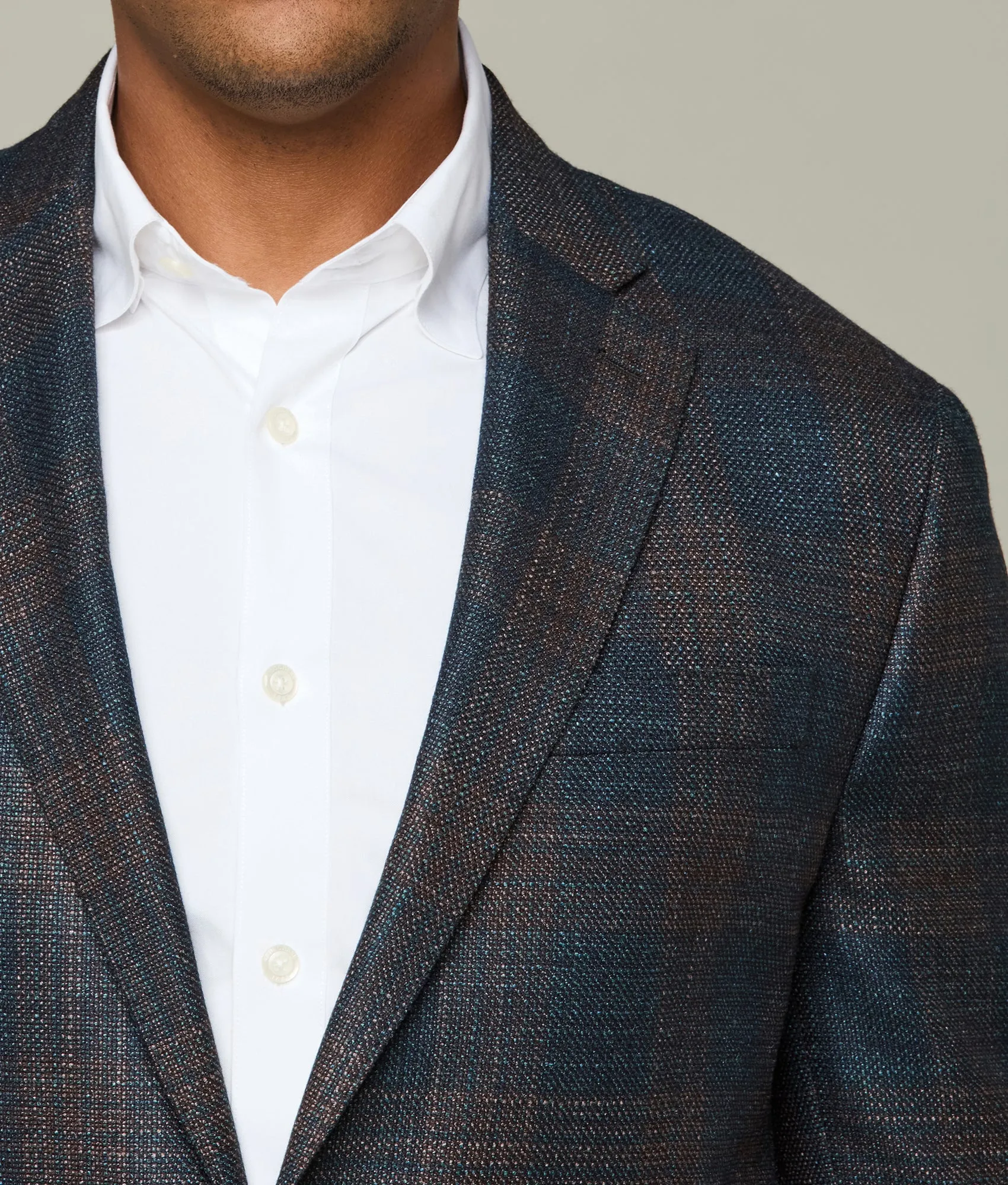 Lucchese Sport Coat :: Teal/Brown Plaid