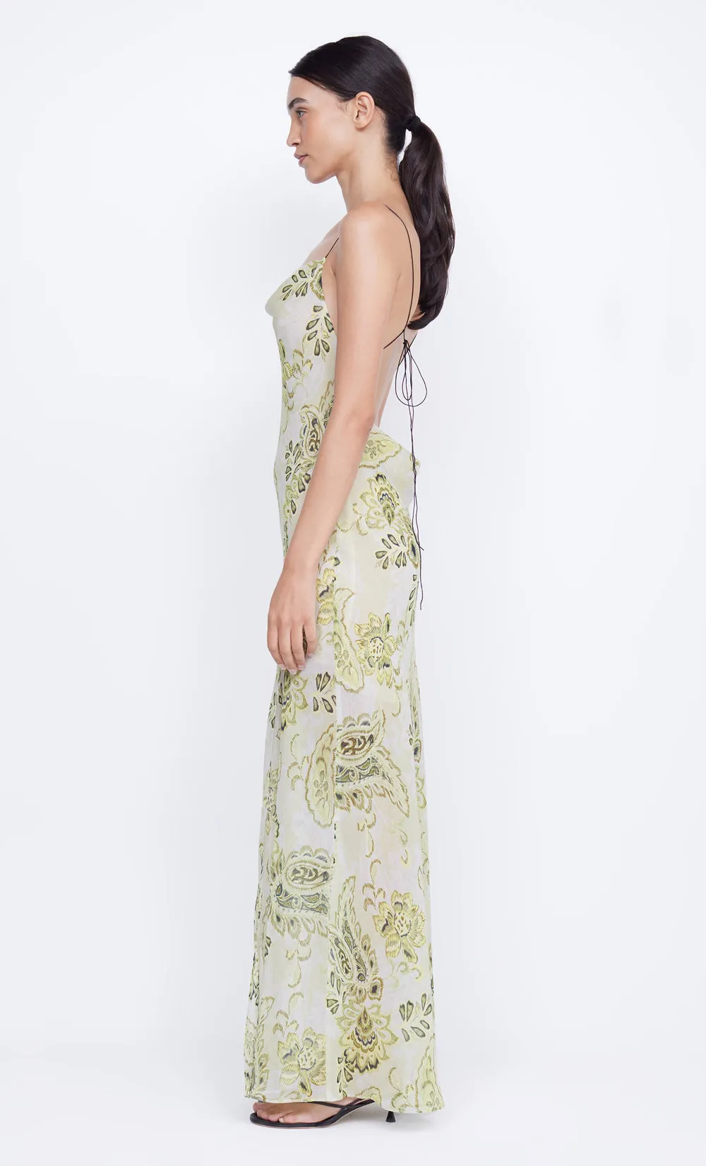 LYLOU MAXI DRESS - LEMON PAISLEY