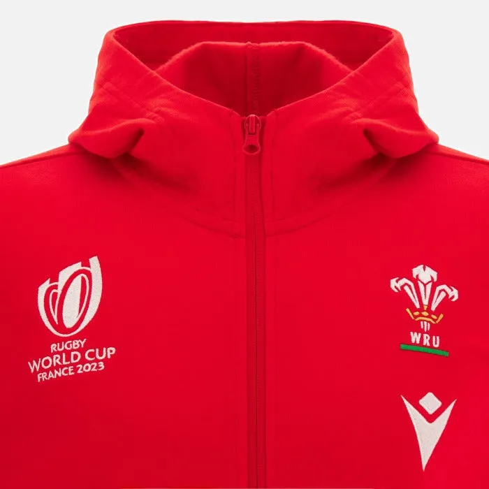 Macron Wales WRU RWC 2023 Mens Full Zip Hoody