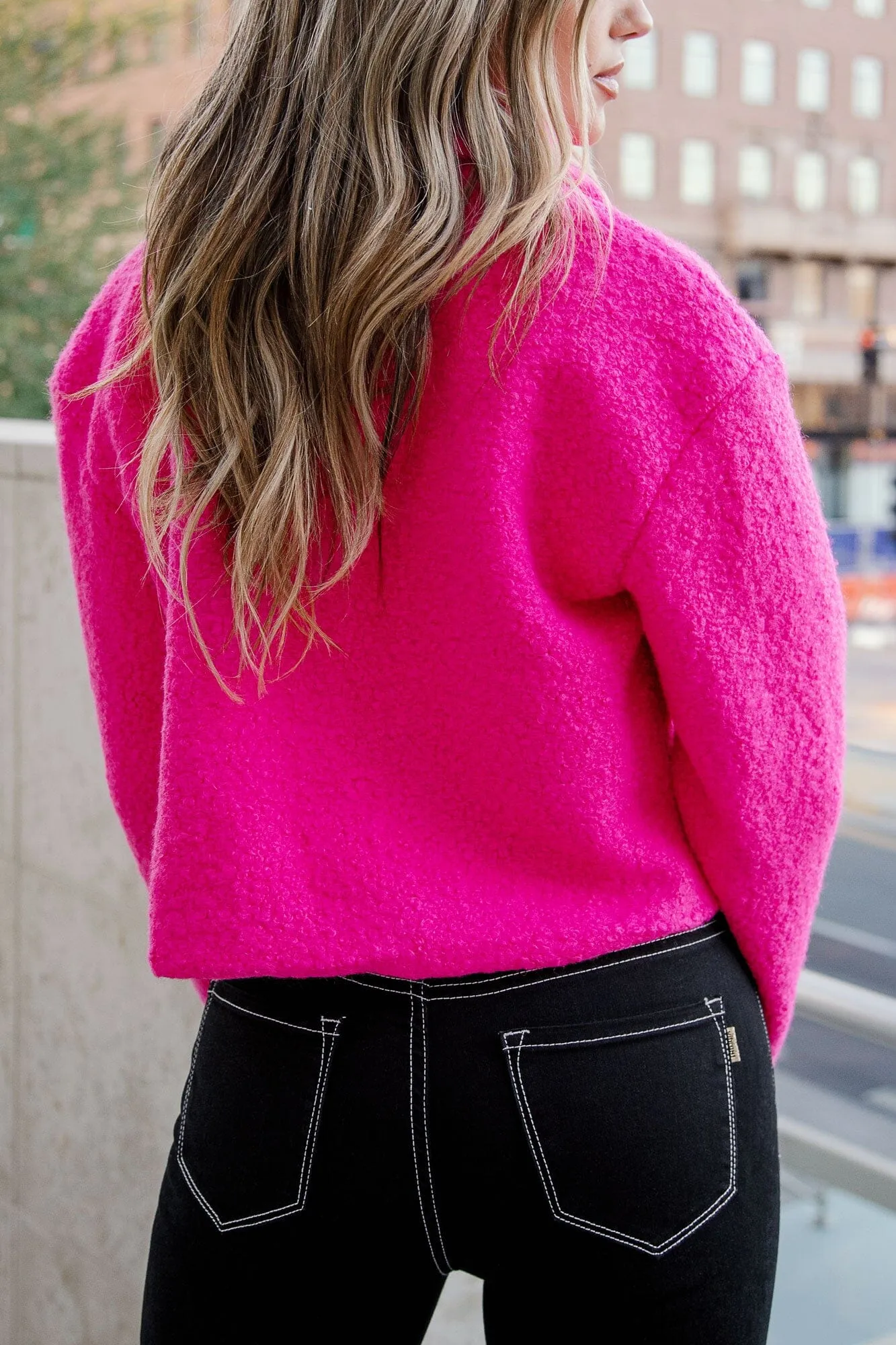 Madonna Fuchsia Crop Jacket