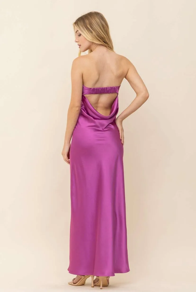 Magenta Strapless Maxi