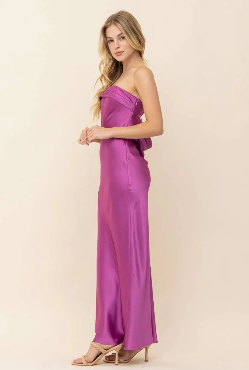 Magenta Strapless Maxi