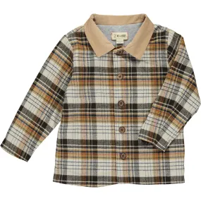 Me & Henry Lumberjack Shirt - Cream / Navy / Mustard Plaid