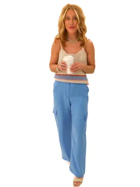 Mello In Cargo Pant In Sky Blue