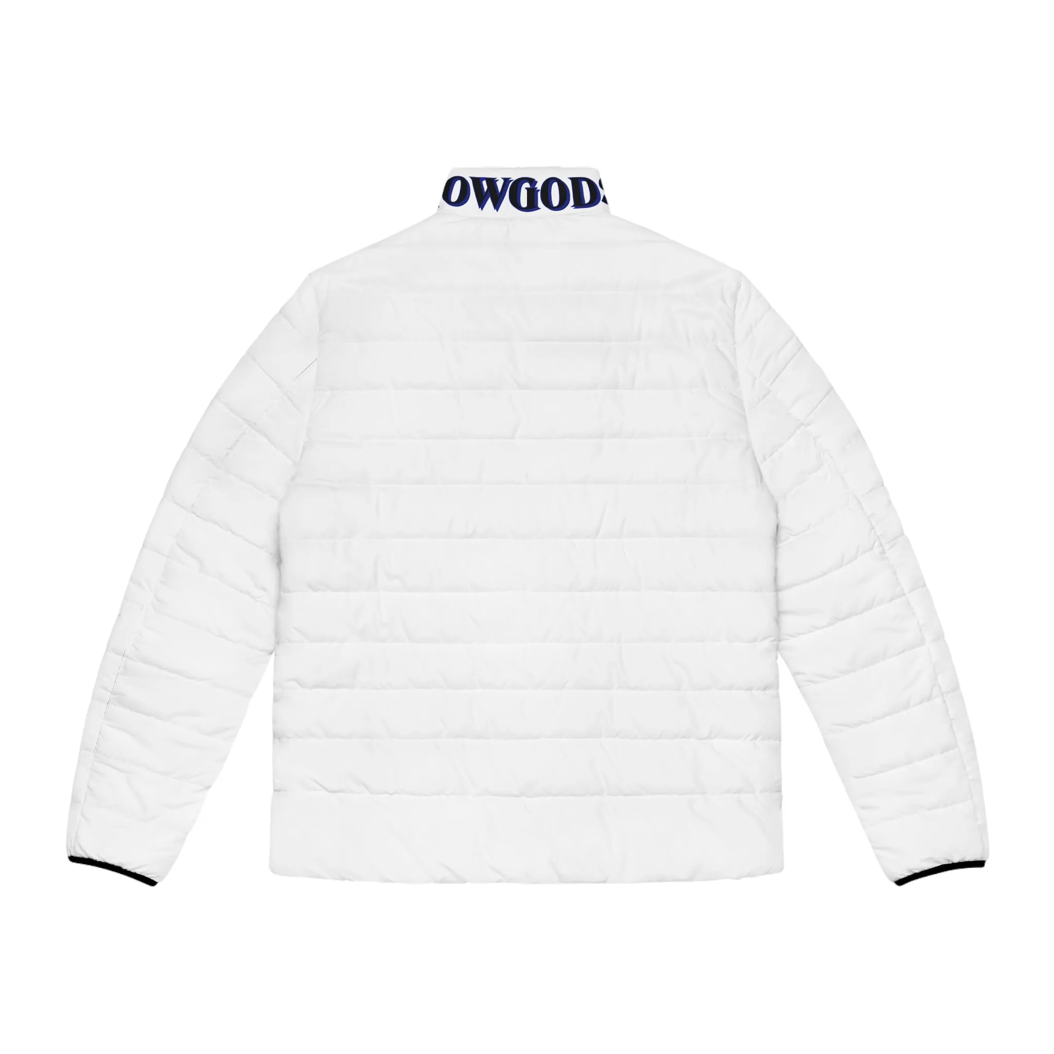 Men's CROWGODSHI 2nd GEN Puffer Jacket, WHITE W/ DUKE BLUE LOGO