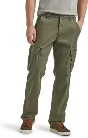 Men's Olive Relaxed Fit Stretch Cargo Pants 34W x 30L by Wrangler Authentics