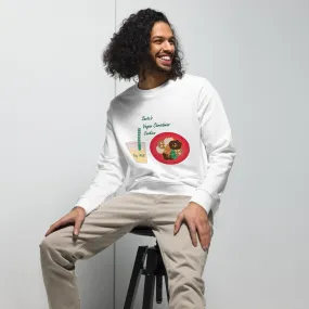 Men's Organic Cotton Christmas Sweatshirt - Santa’s Vegan Cookies Design