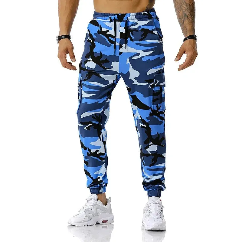 Men's Pure Cotton Camo Cargo Pants Joggers Trousers