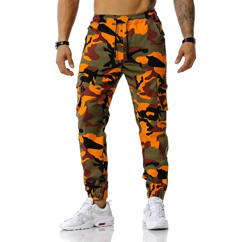 Men's Pure Cotton Camo Cargo Pants Joggers Trousers