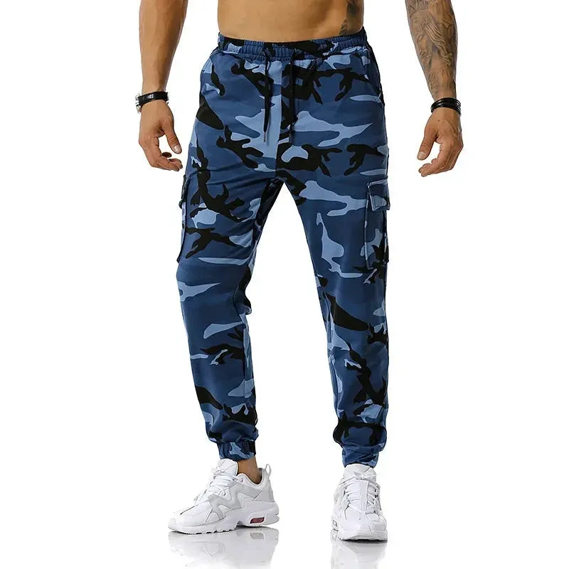 Men's Pure Cotton Camo Cargo Pants Joggers Trousers