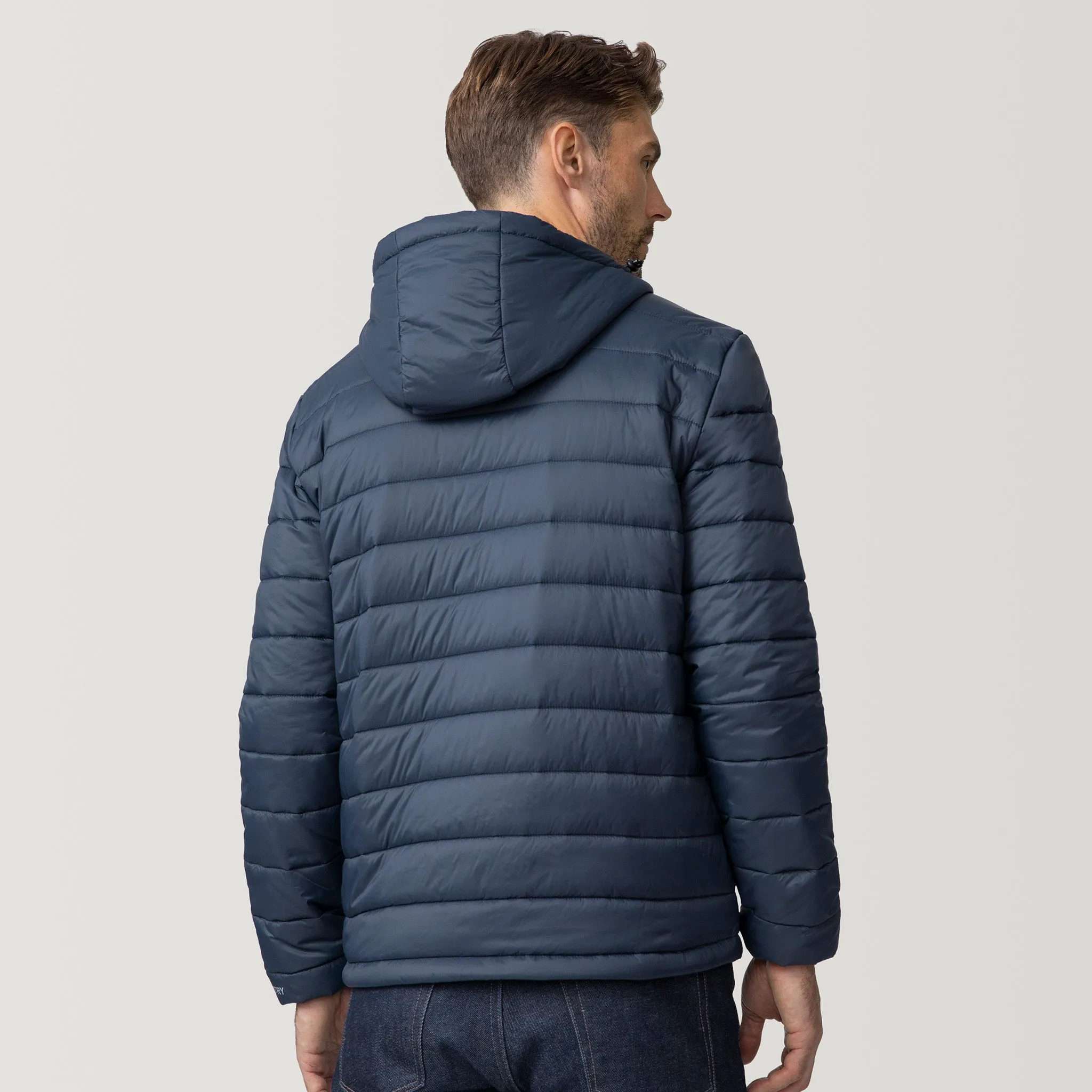 Men's Tri-Color Hooded Puffer Jacket