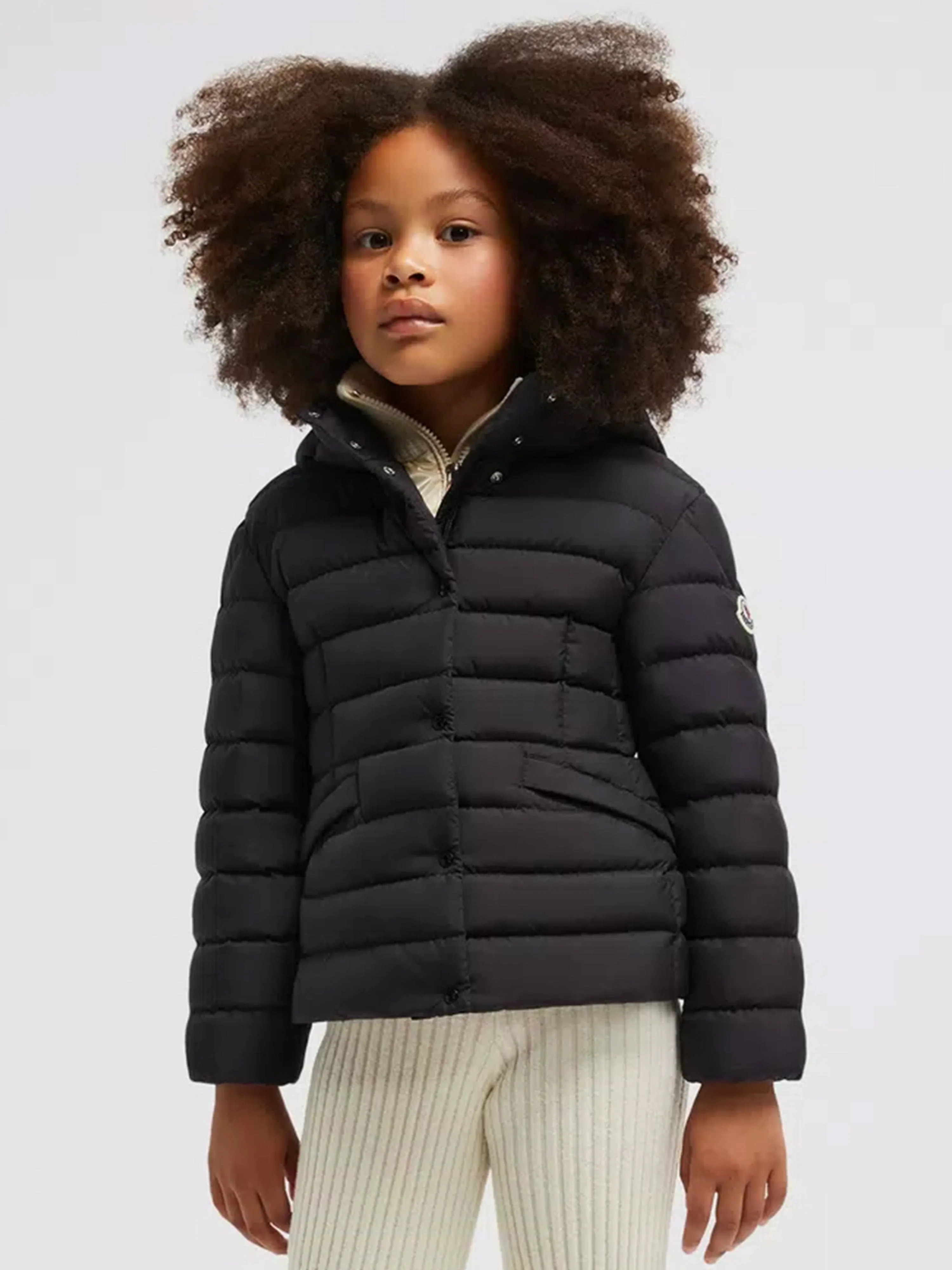 Moncler Enfant Girls Down Padded Egisto Jacket in Black