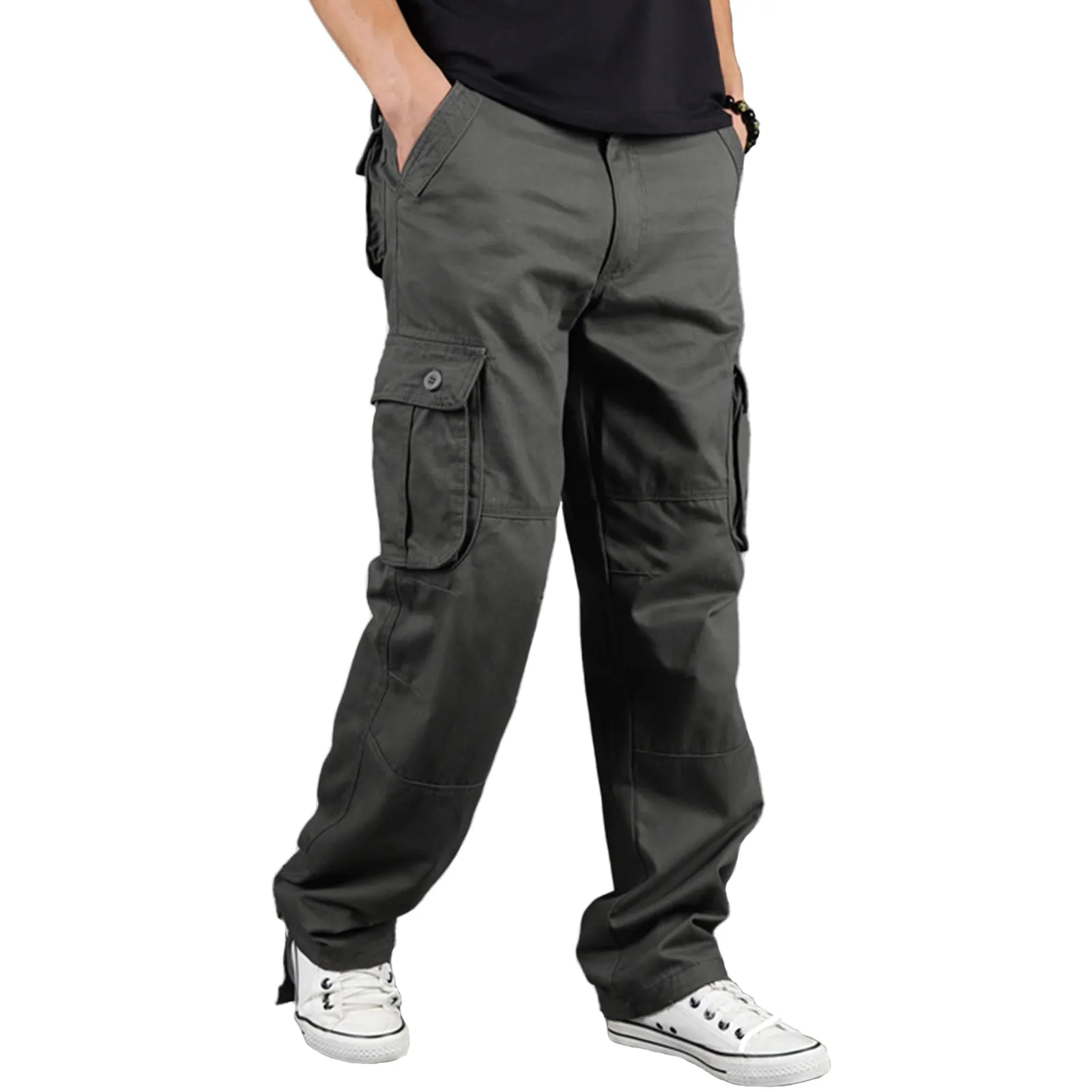 MULTI-POCKETS 100%COTTON CARGO PANTS