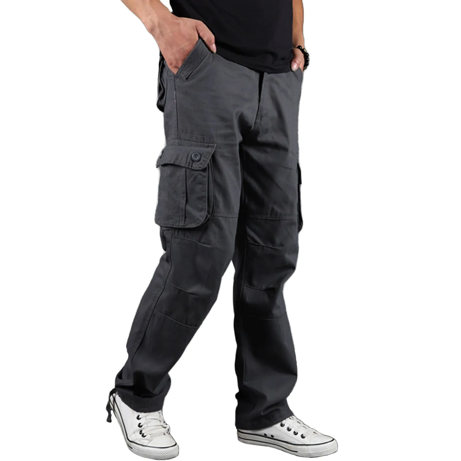 MULTI-POCKETS 100%COTTON CARGO PANTS