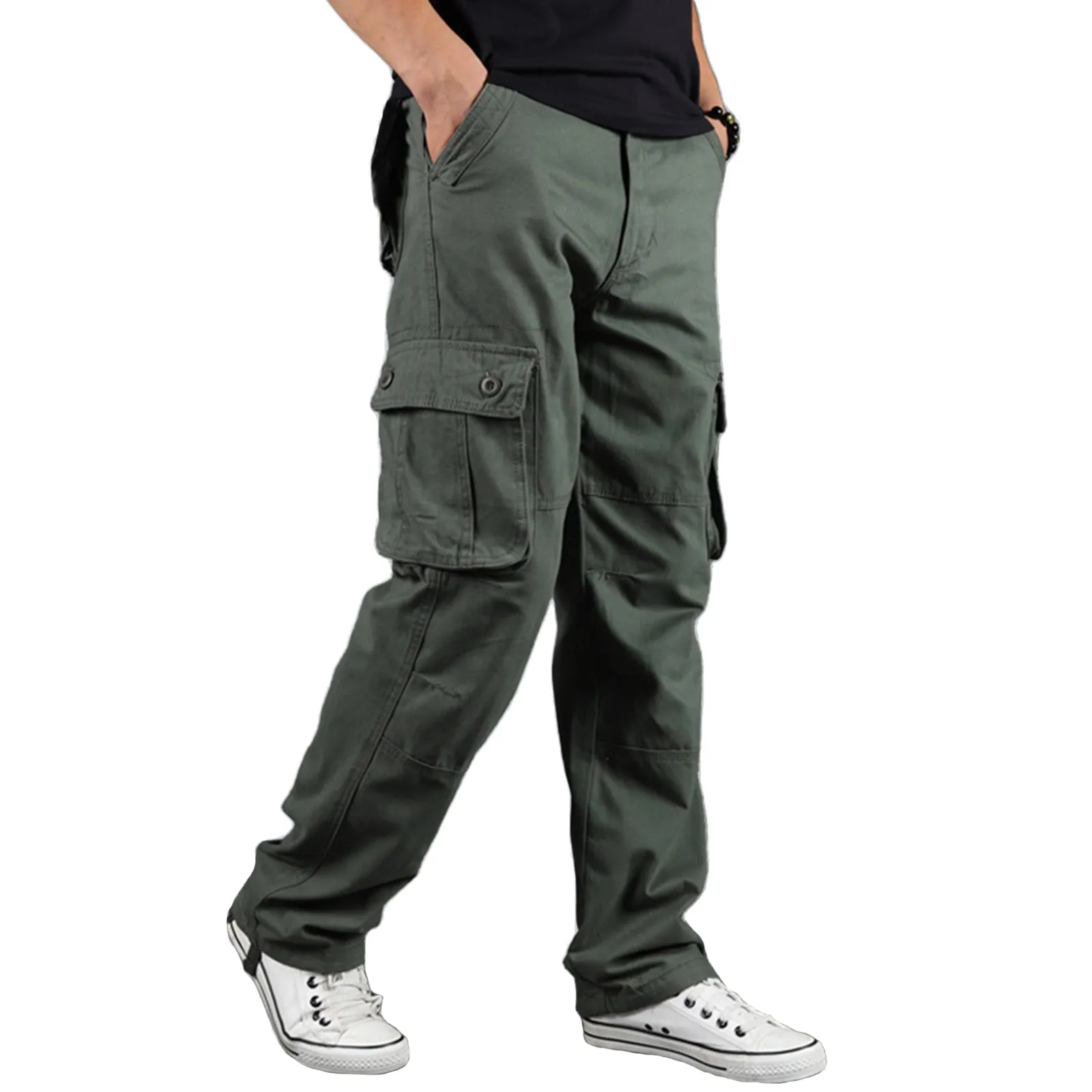 MULTI-POCKETS 100%COTTON CARGO PANTS