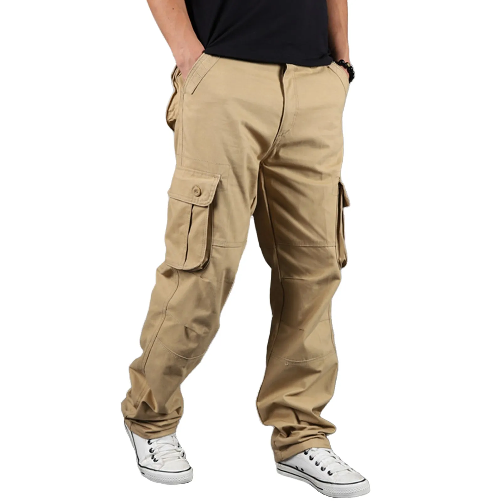 MULTI-POCKETS 100%COTTON CARGO PANTS