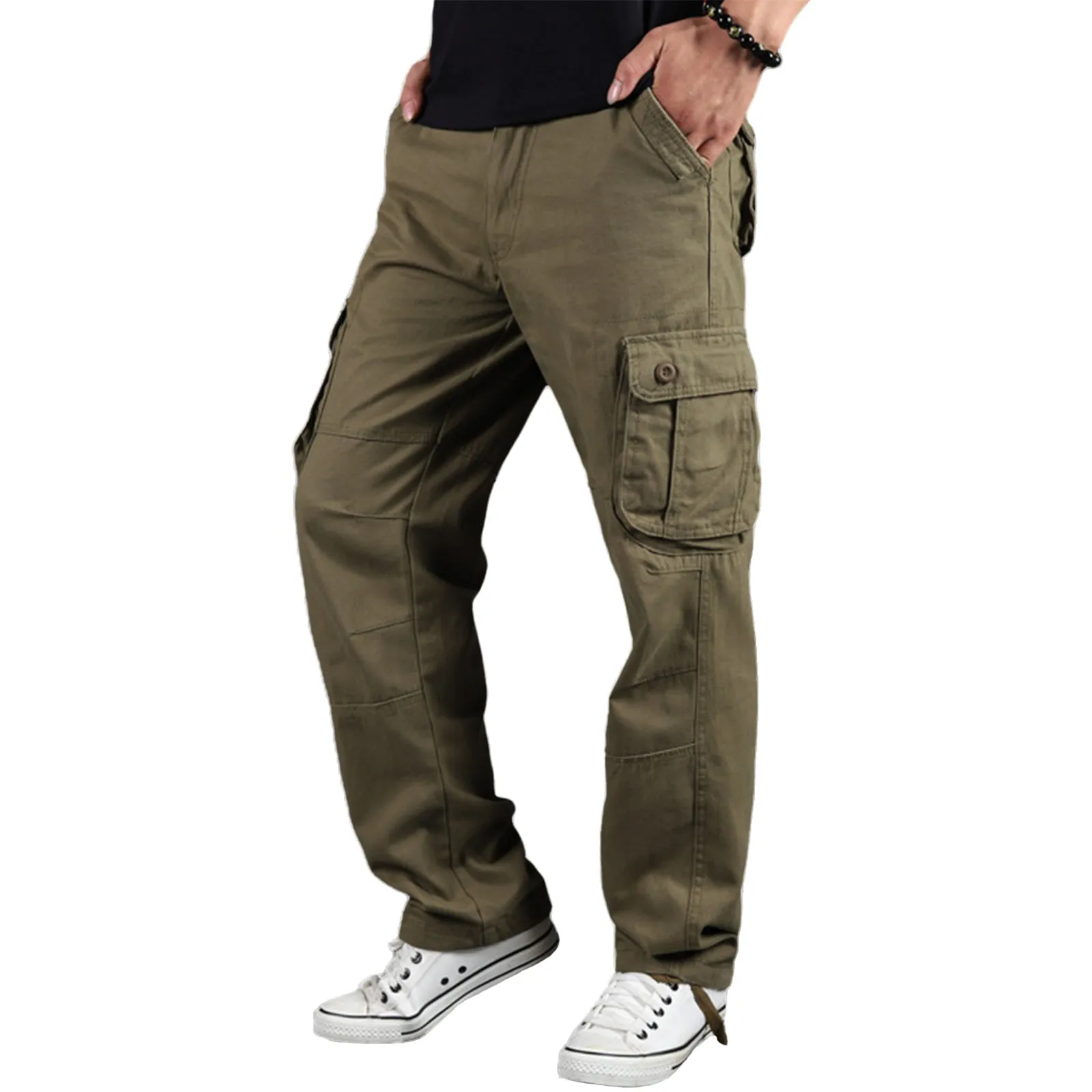 MULTI-POCKETS 100%COTTON CARGO PANTS