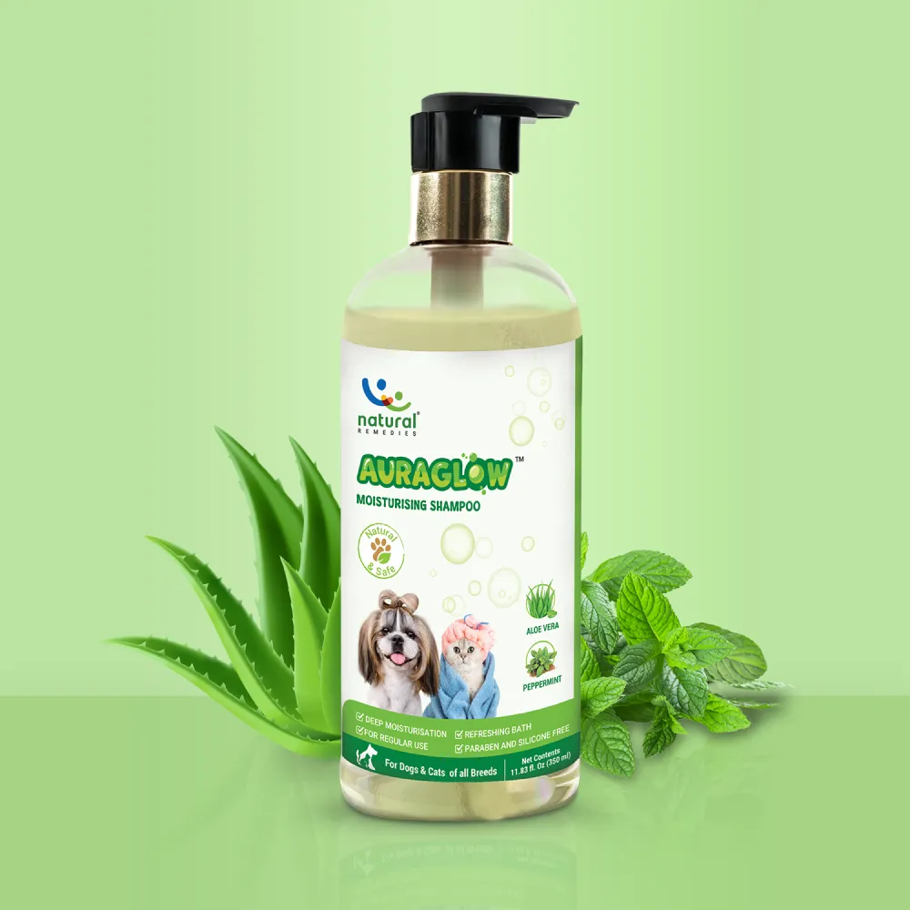 Natural Remedies Auraglow Moisturizing Shampoo for Dogs and Cats