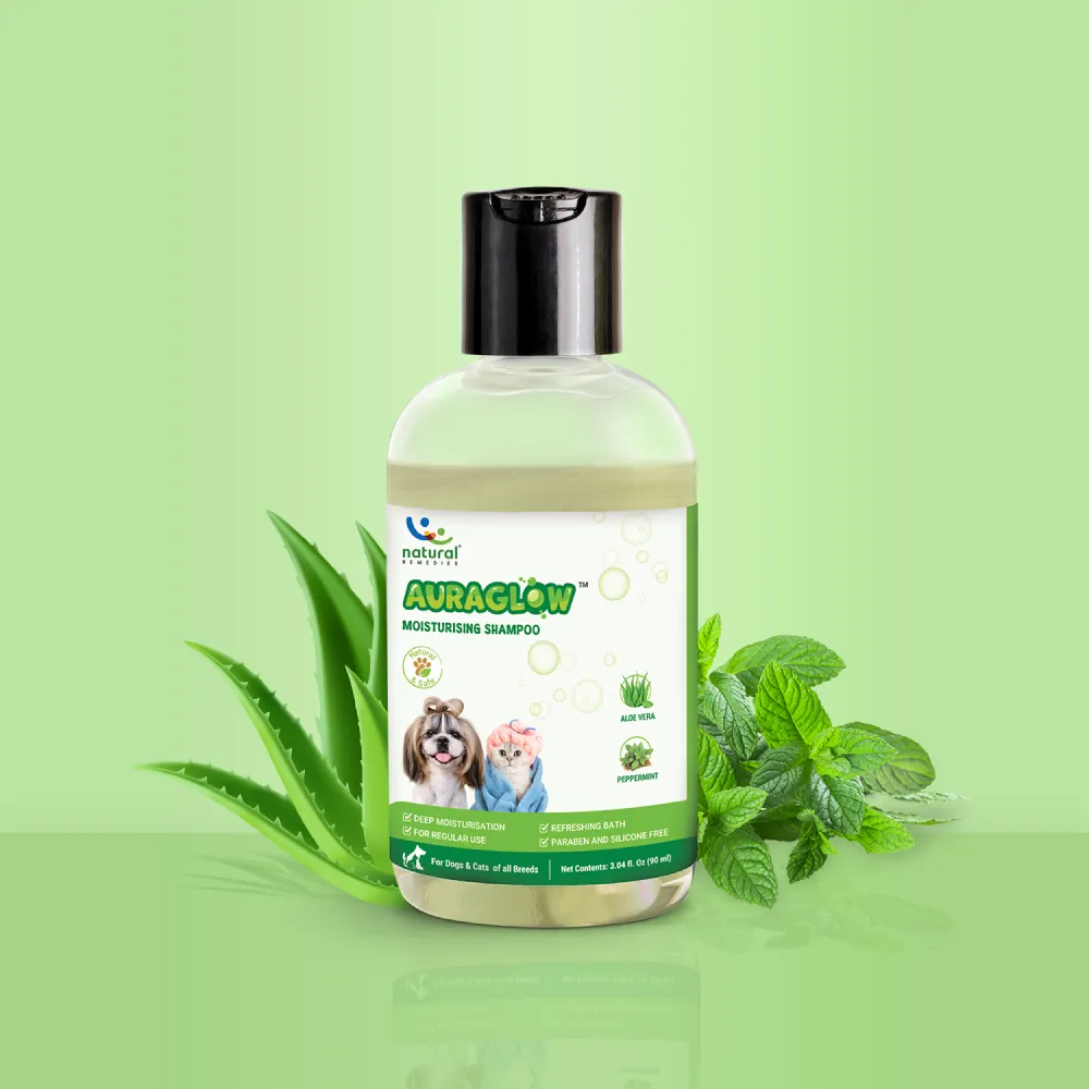 Natural Remedies Auraglow Moisturizing Shampoo for Dogs and Cats