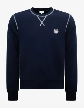 Navy Blue Tiger Crest Sweatshirt -