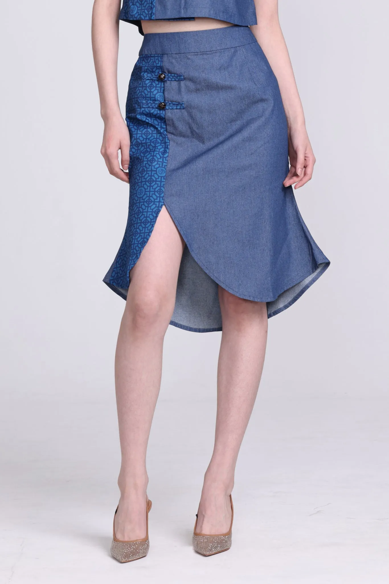 NELTA Denim Mermaid Skirt (Navy)