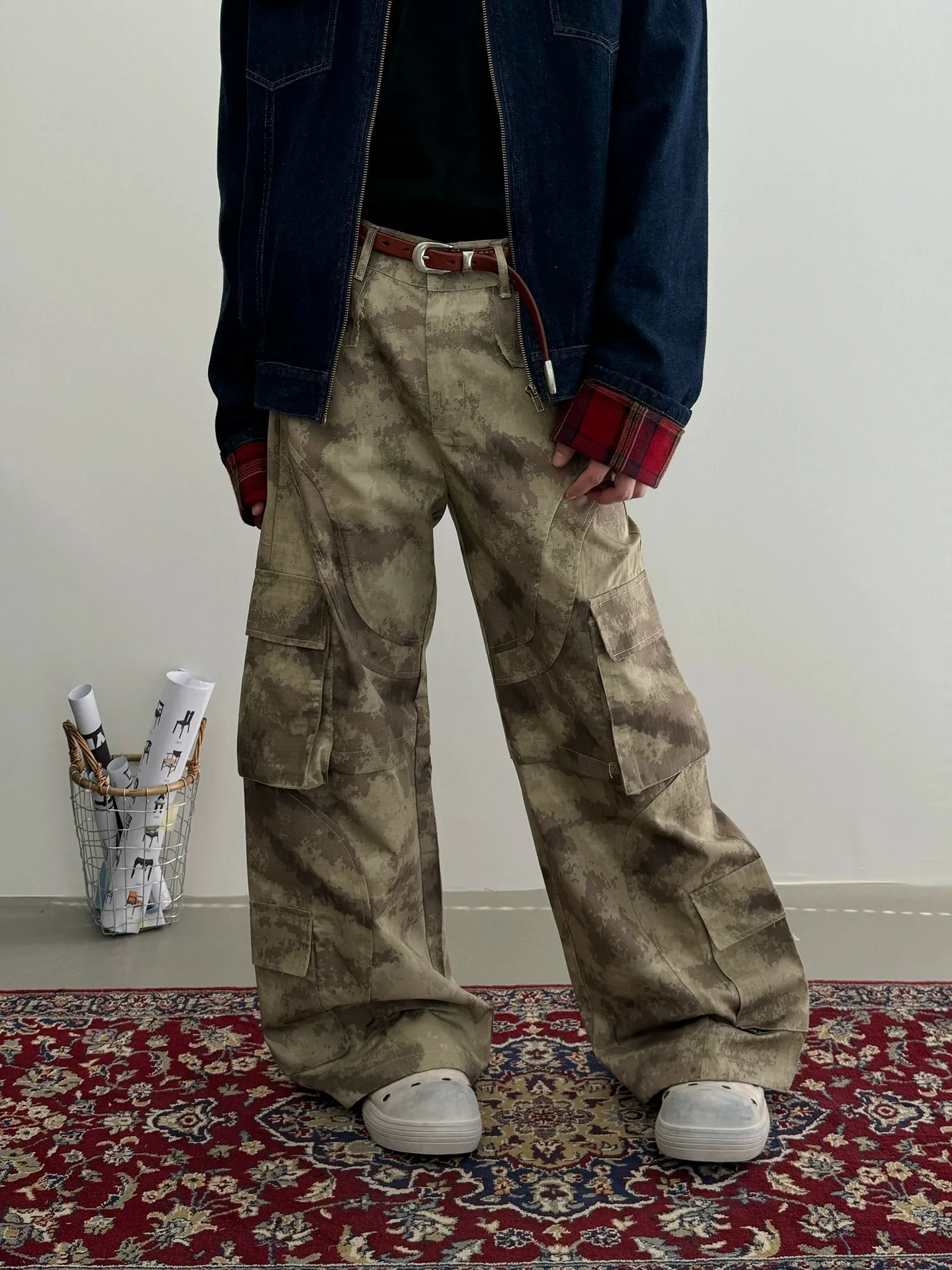 Nine Miultiple Pocket Camo Cargo Pants