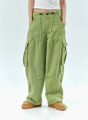 Nylon Baggy Cargo Pants IU330